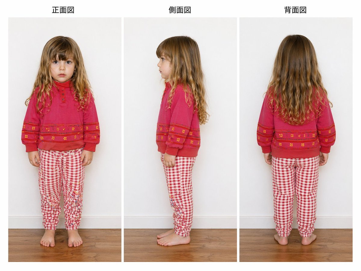Child Three-View Clothing Reference