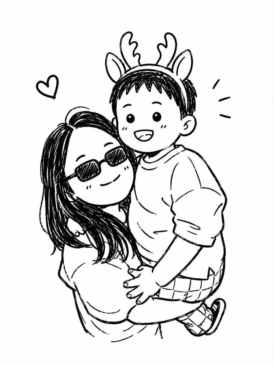 Photo to Chibi Doodle Transformation — AI image template example