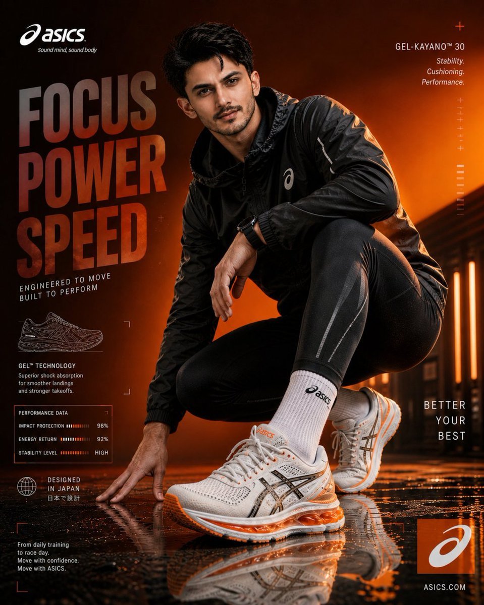 Premium ASICS Sportswear Advertisement