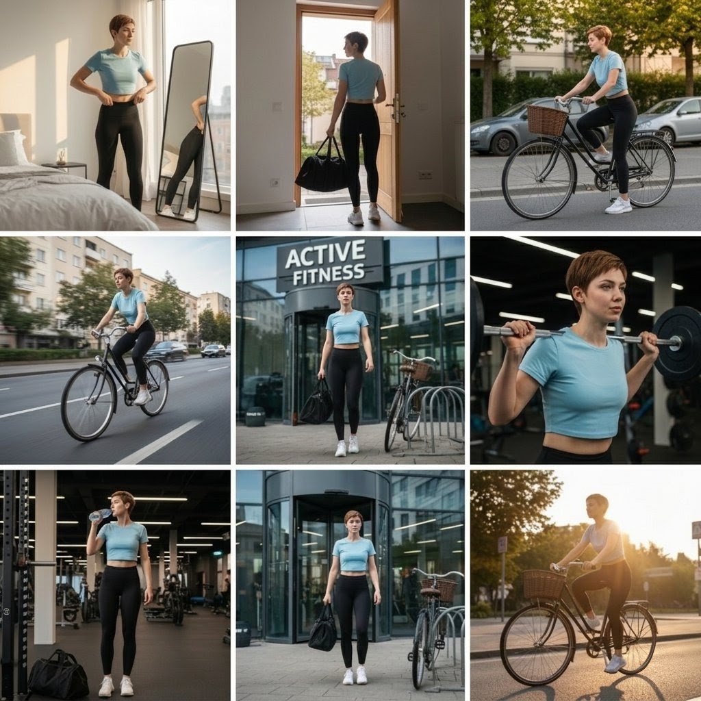 Photo Cinematic Collage for a Gym Girl's Fitness Journey