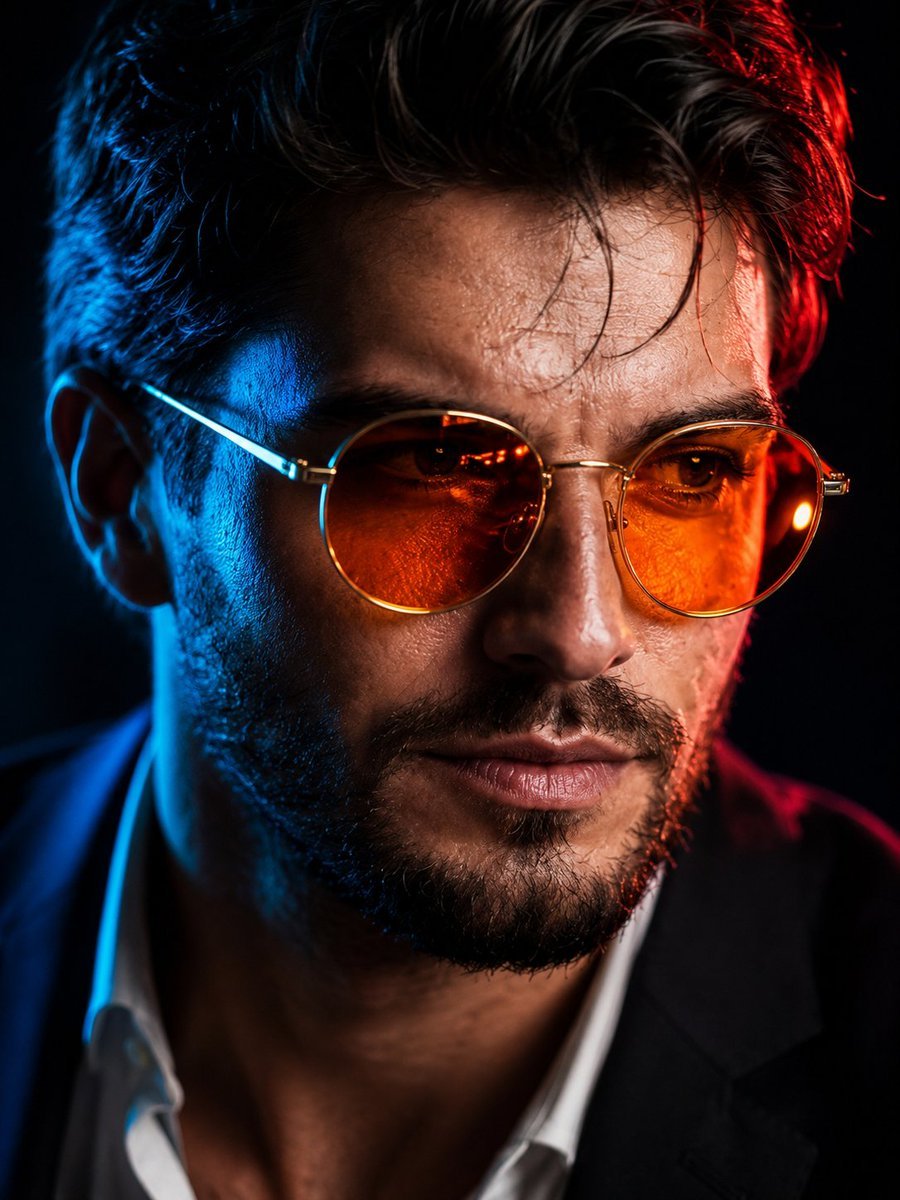 Cyberpunk Neon Identity Rim Light Portrait