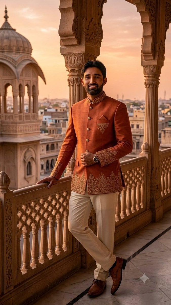 Indian Royal Bandhgala Portrait