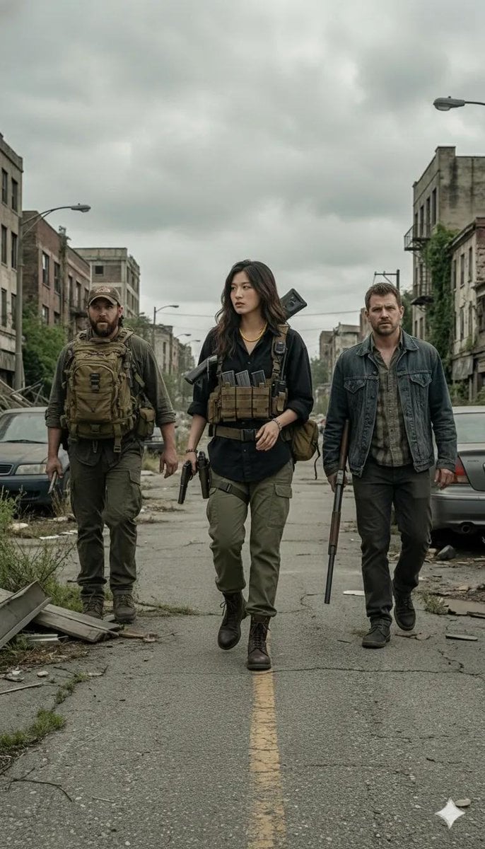 Gritty Post-Apocalyptic Survivor Scene