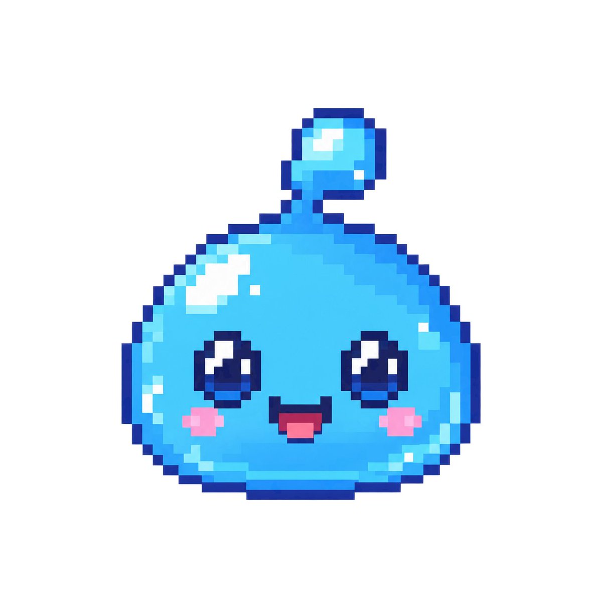 Cute Blue Water Slime Pixel Sprite