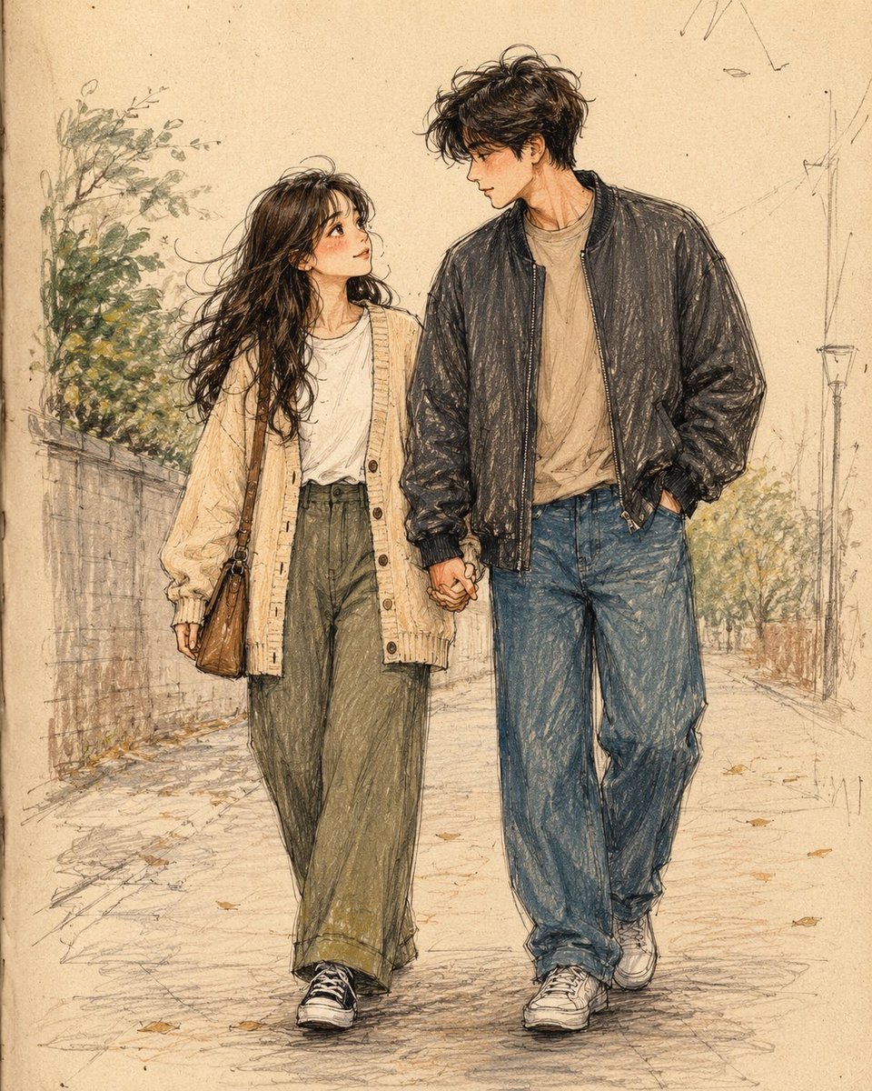 Japanese Sketchbook Lifestyle Illustration — AI image template example