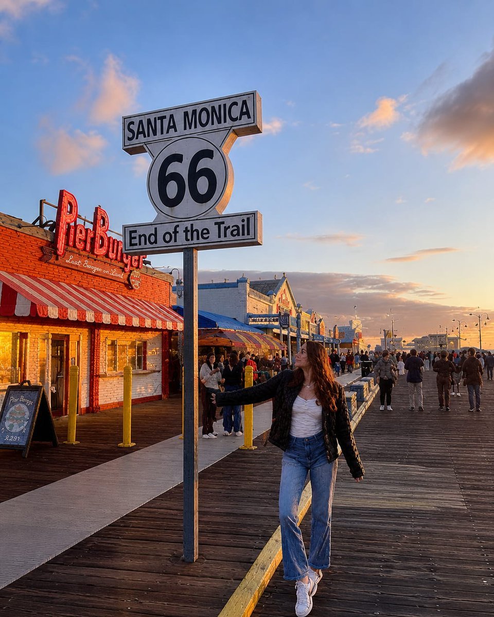 Embroidered Santa Monica Pier Photo reference image 1
