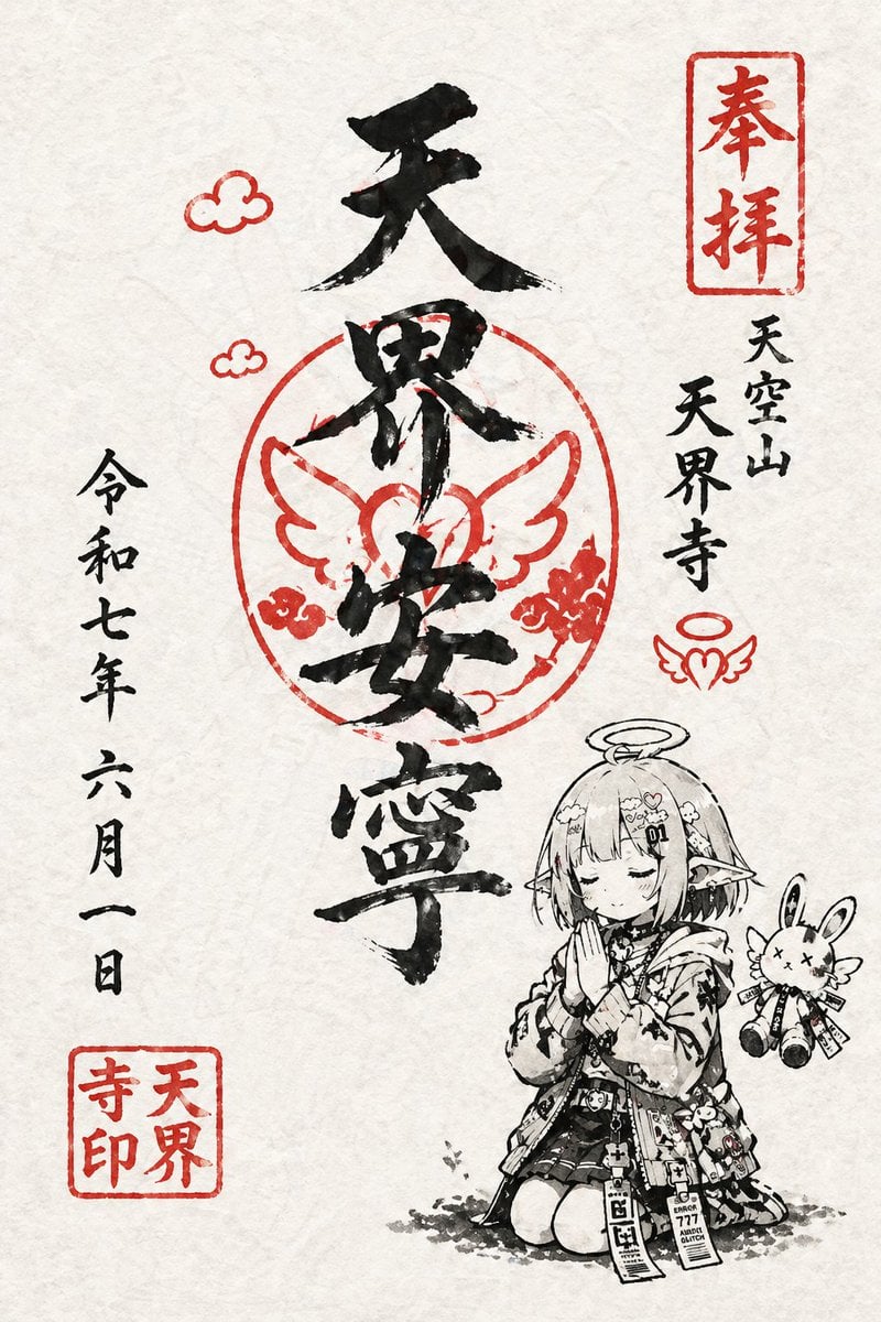 Goshuin Style Character Illustration reference image 1