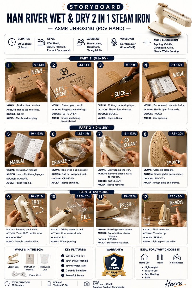 Premium Product Storyboard Infographic — AI image template example