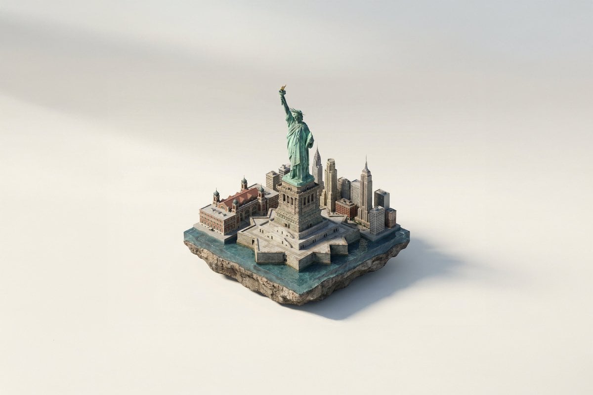 A miniature isometric architectural diorama accurately reflecting its