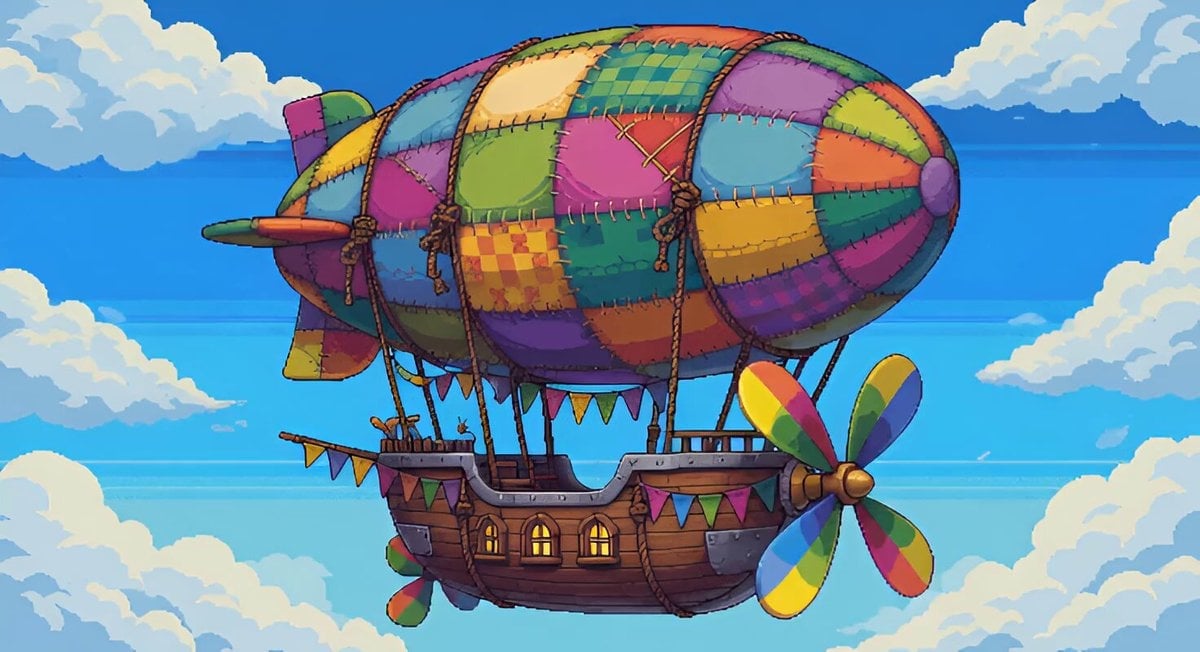 Bit Pixel Art Air Ship