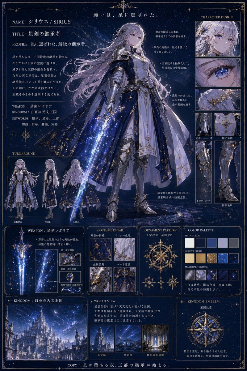 Fantasy Knight Concept Art Sheet