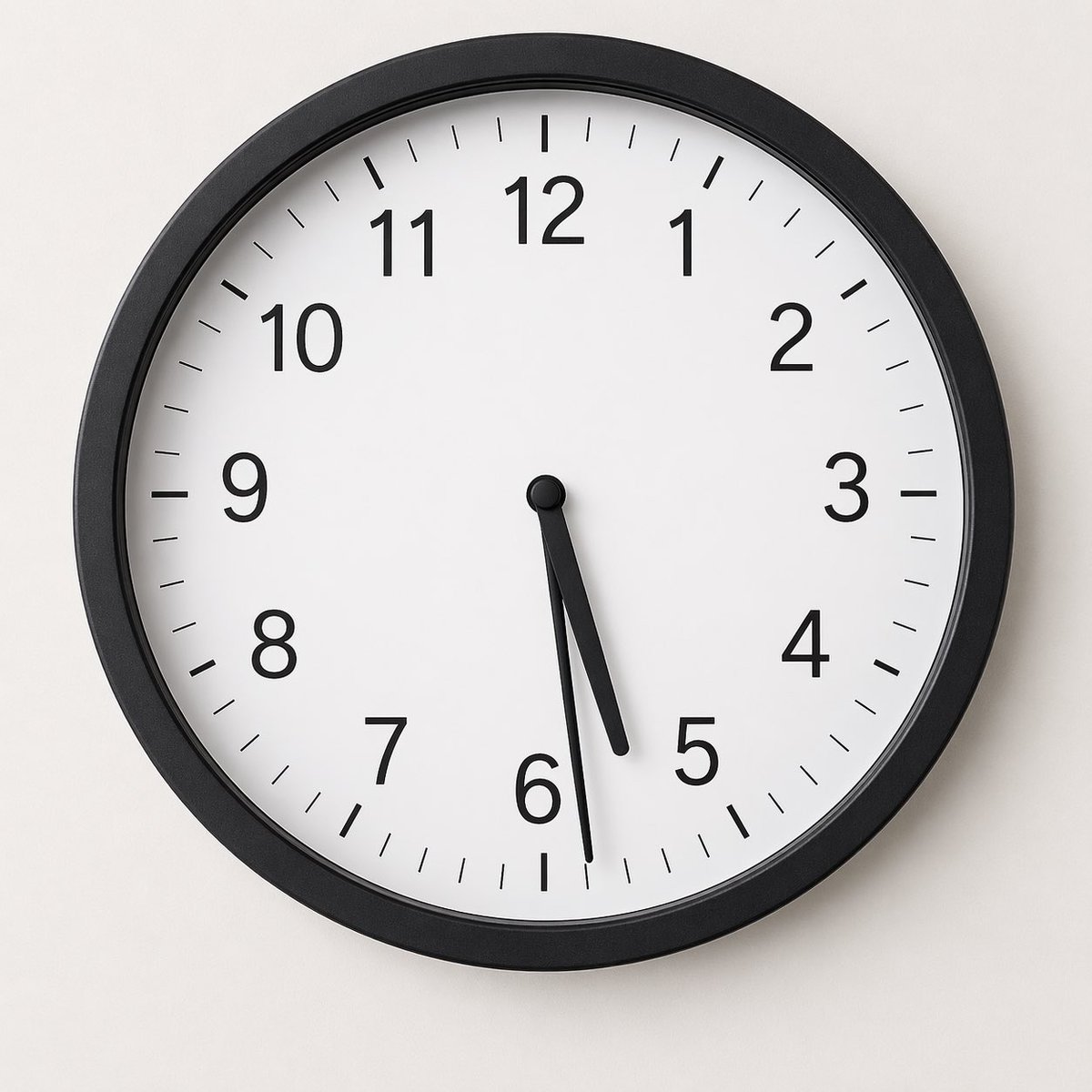 Minimal Analog Wall Clock at 05:29