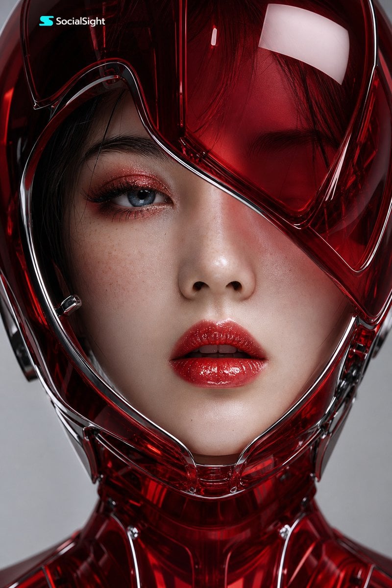 Futuristic Cyber Portrait of a Japanese Woman — AI image template example