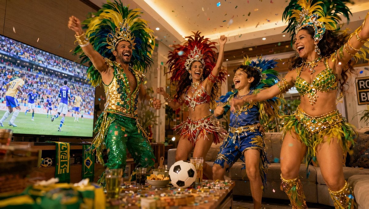 Family Samba Soccer Celebration — AI image template example