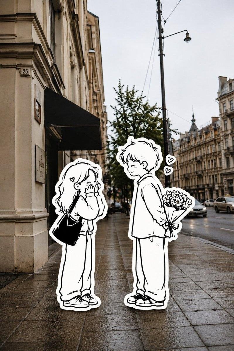 Anime Sticker Photo Overlay — AI image template example
