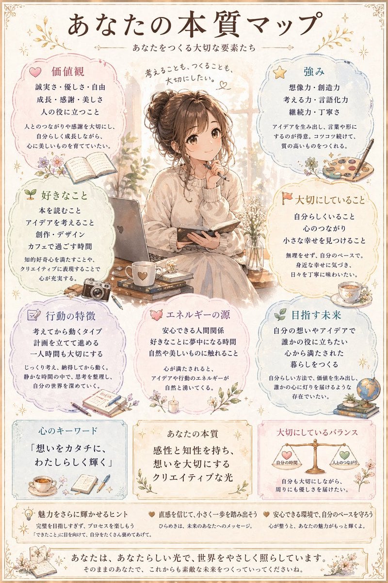 Japanese Personality Map Poster