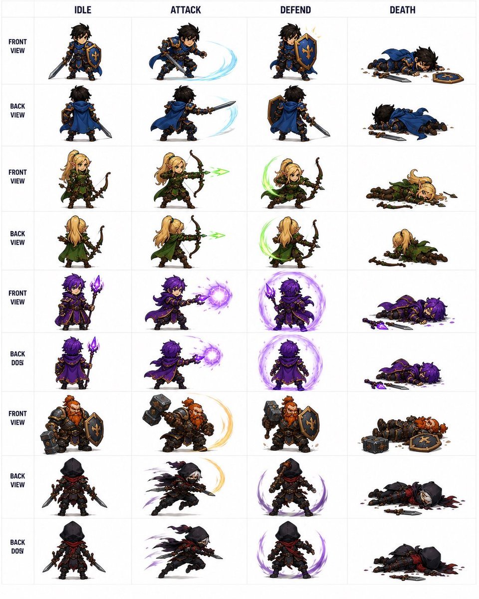 Fantasy Auto-Battler Spritesheet