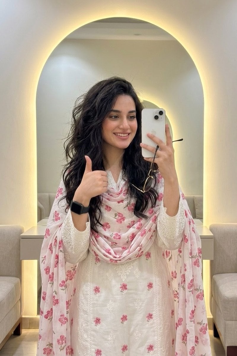 Pakistani Mirror Selfie Portrait — AI image template example