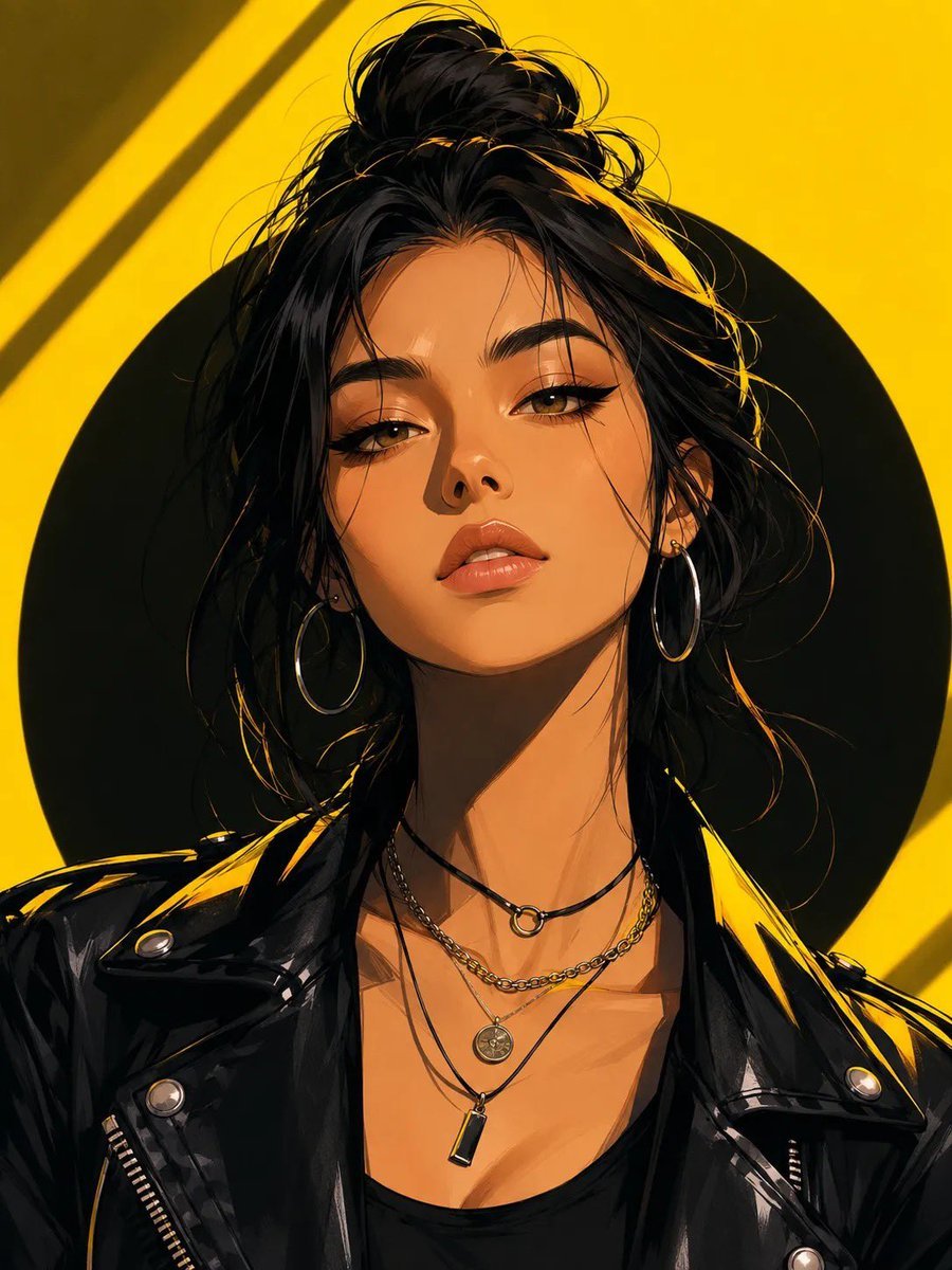 Modern Japanese Digital Art Portrait — AI image template example