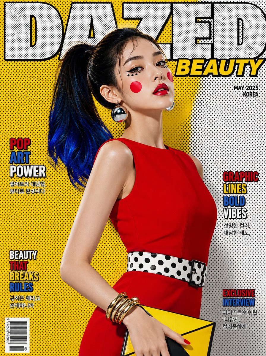 Luxury Pop-Art Beauty Magazine Cover — AI image template example