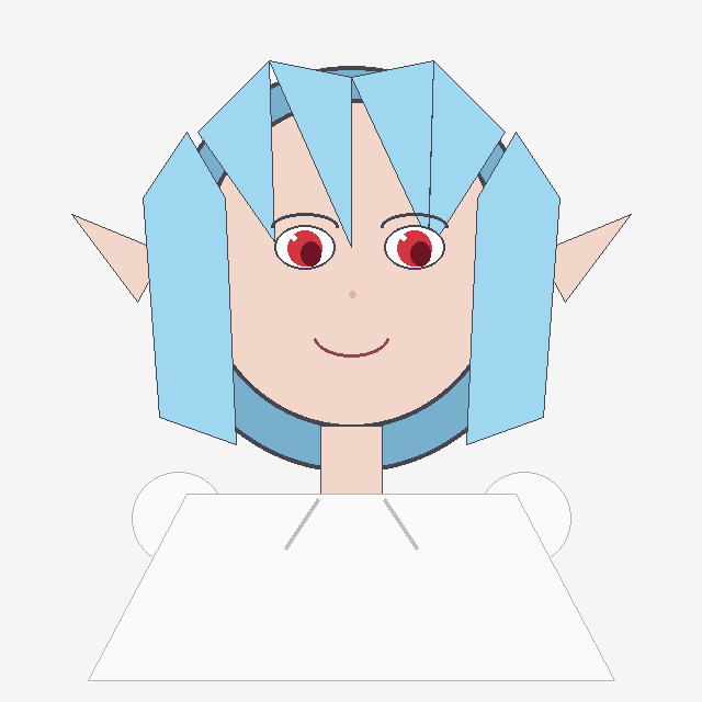 Crude Geometric Blue-Haired Elf Girl — AI image template example