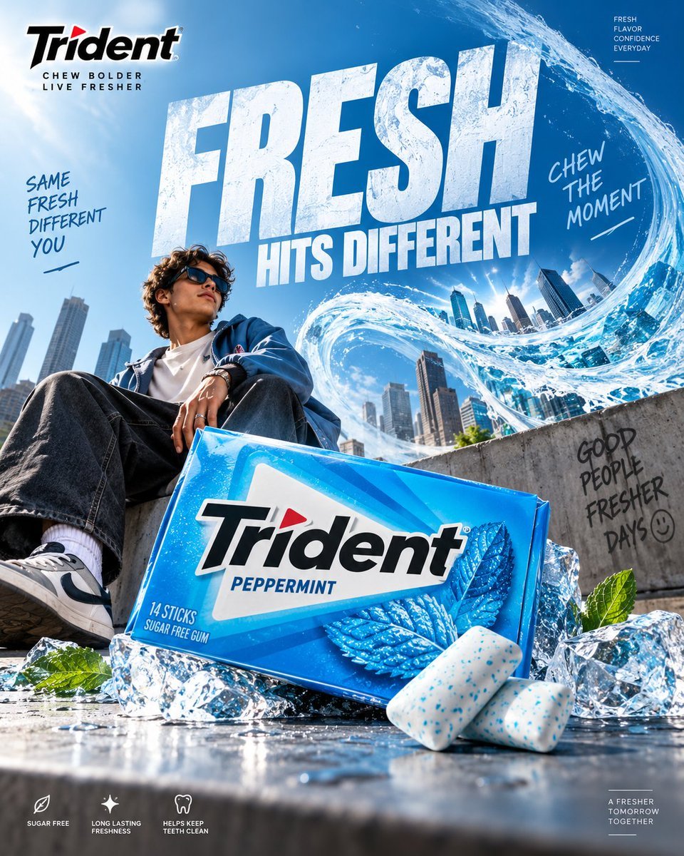 Trident Advertising Poster Concept — AI image template example