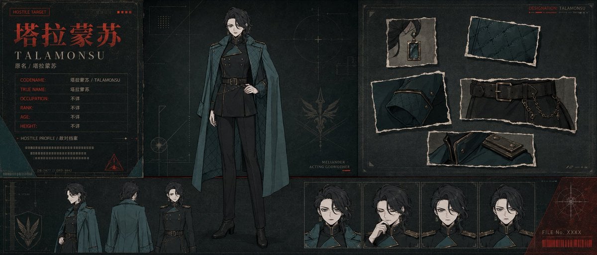 Dark TRPG Antagonist Character Sheet