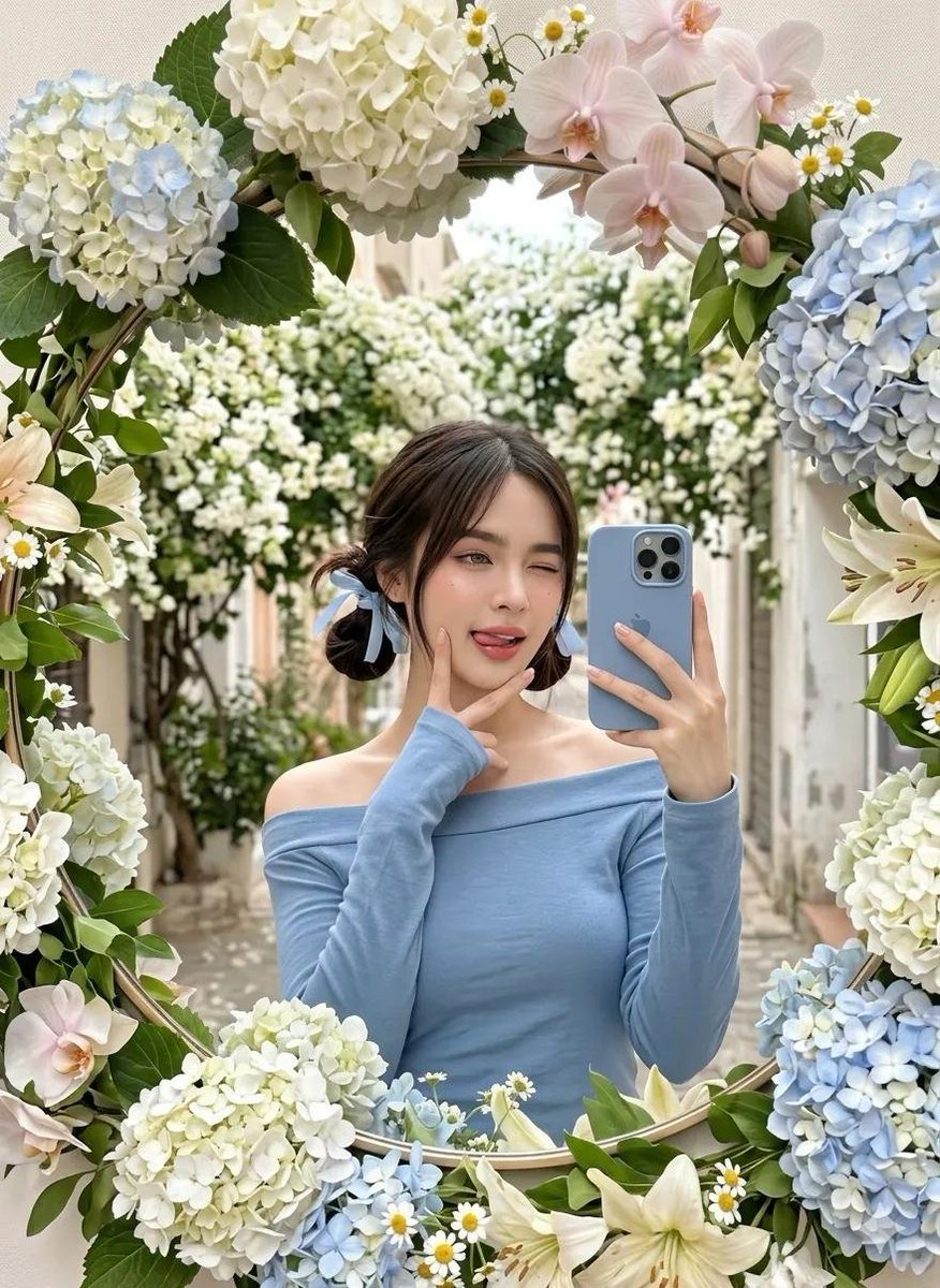 AI-generated sample for “Floral Mirror Selfie”