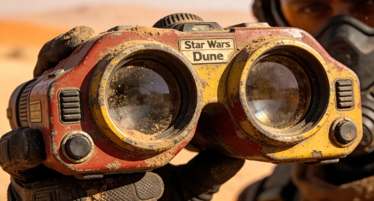 Retro-Futuristic Binocular Cinematic Close-up