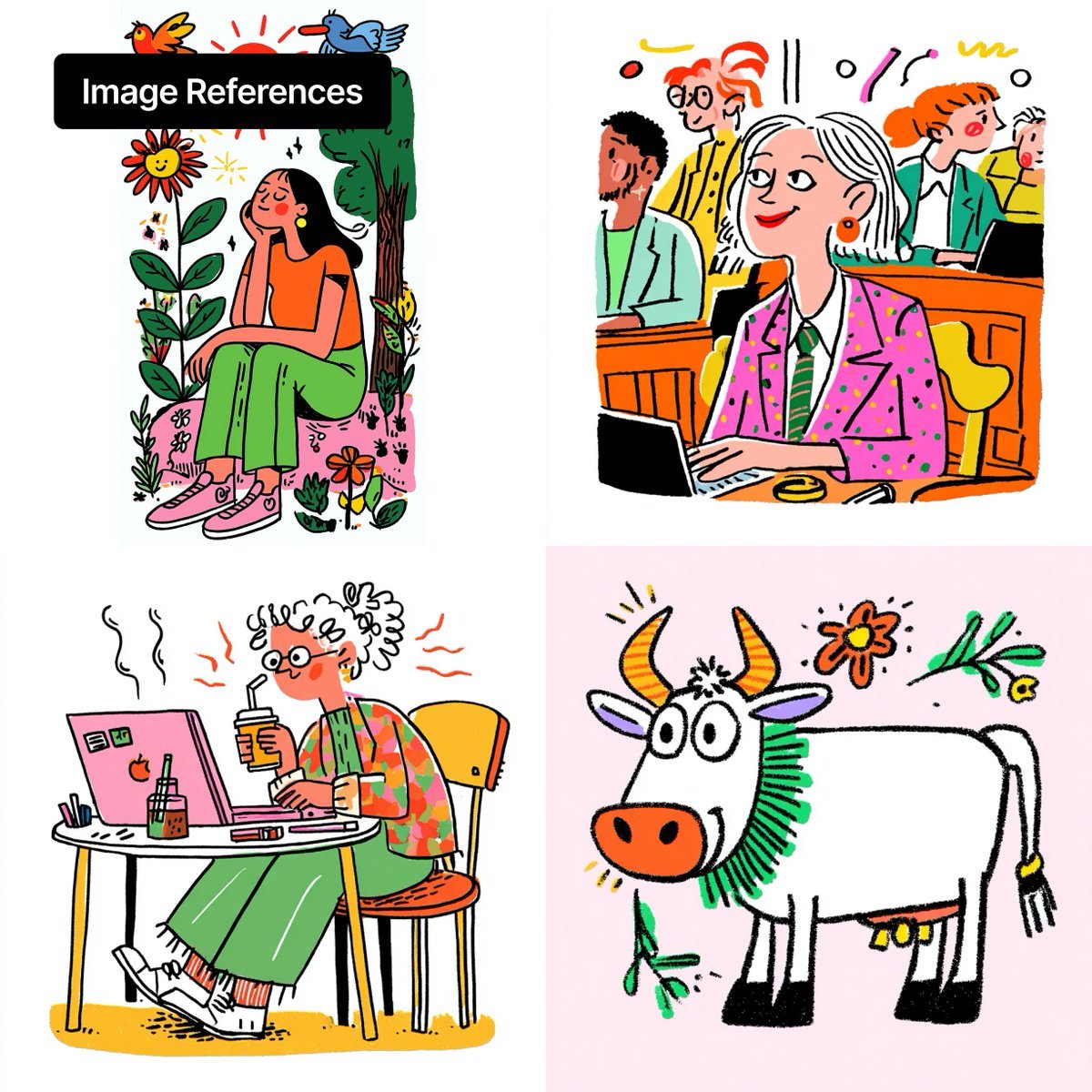 Branded Rainy Office Worker Illustration reference image 1
