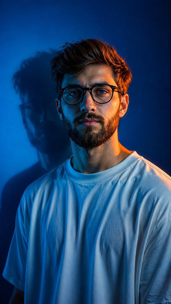 Split-Lighting Fashion Portrait reference image 1