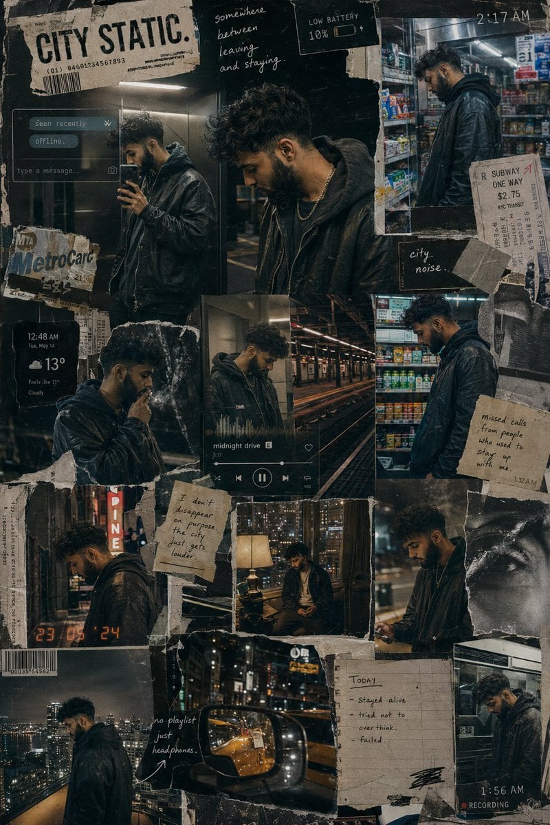 Urban Life Mixed-Media Collage