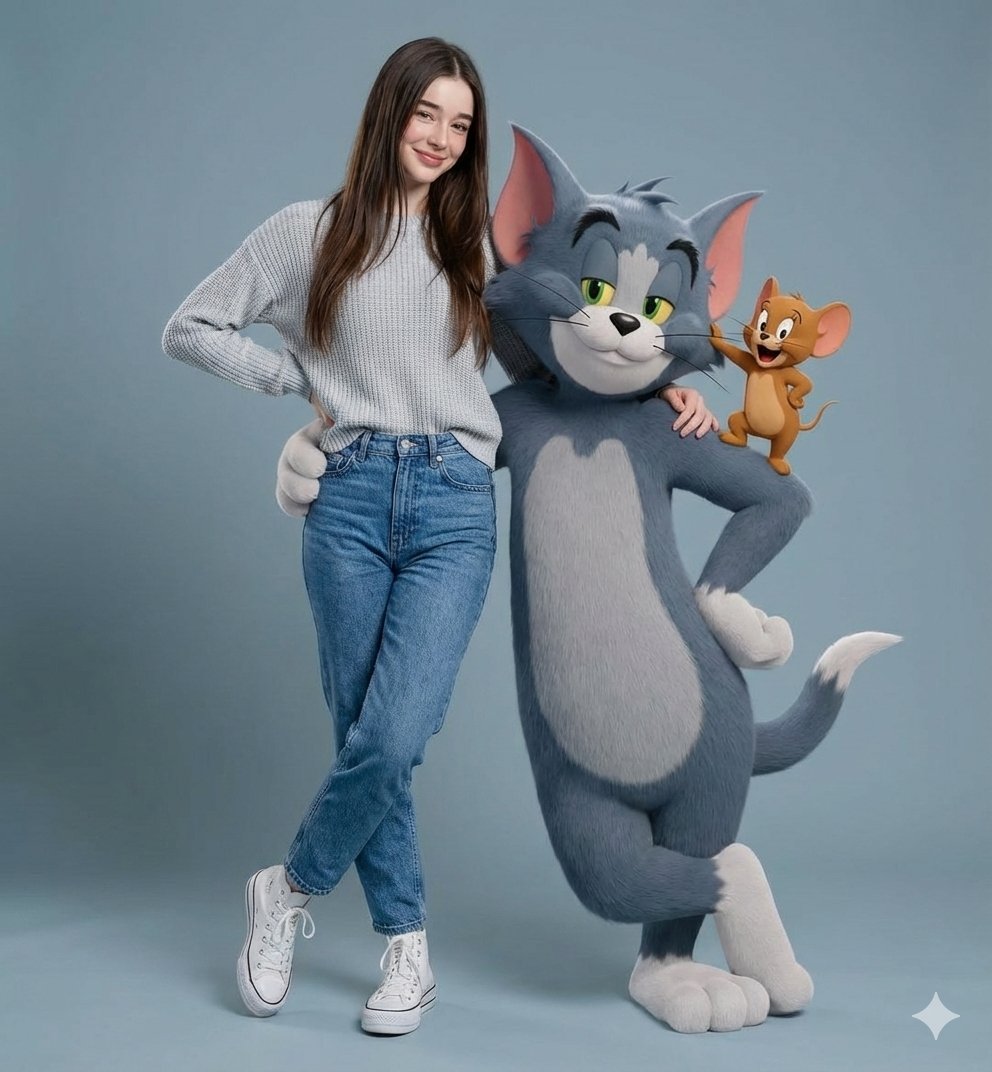 Hyper-realistic Portrait with Tom & Jerry 3D Characters