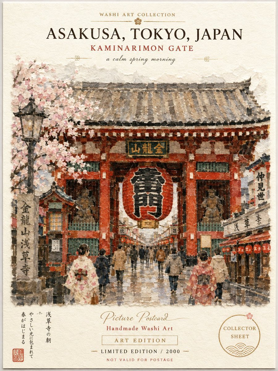 Asakusa Washi Art Postcard