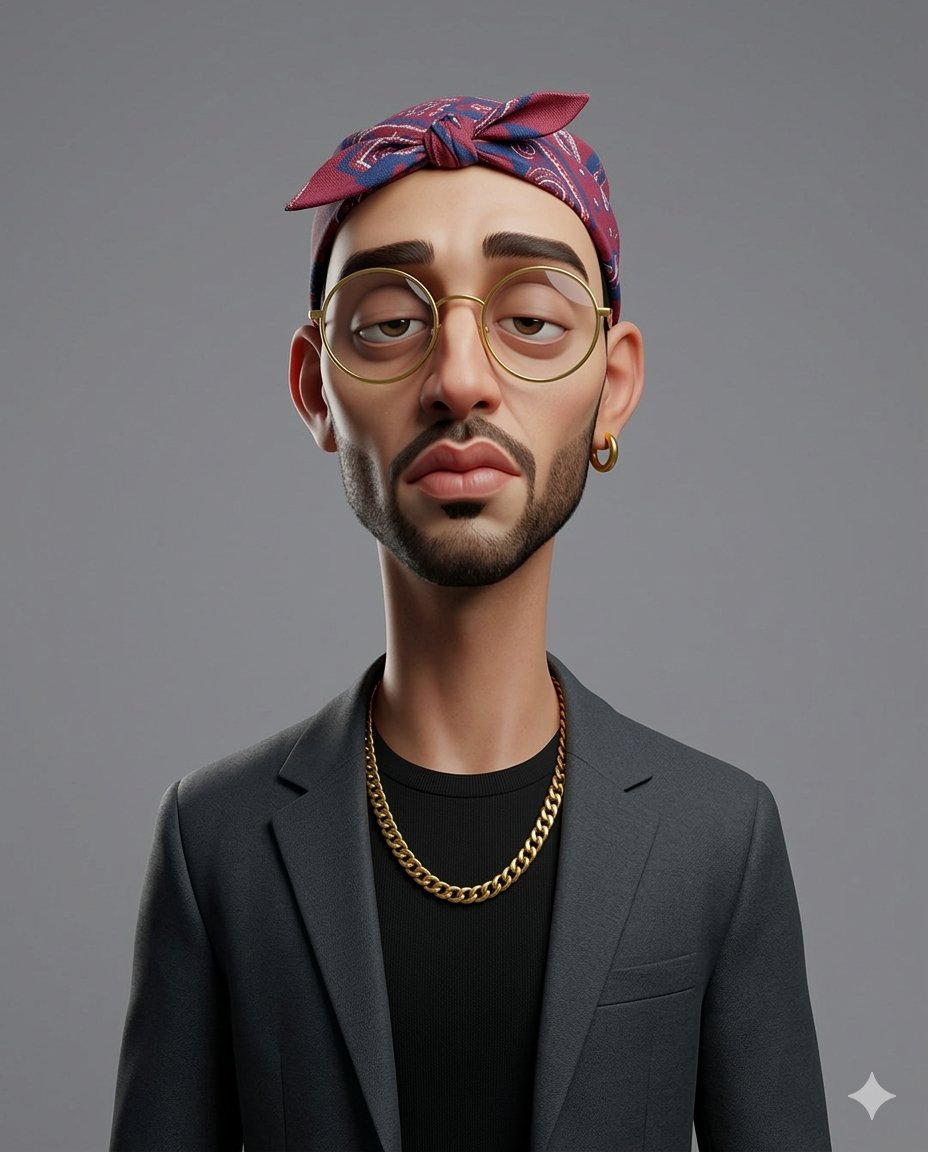 Exaggerated 3D Caricature Character Portrait