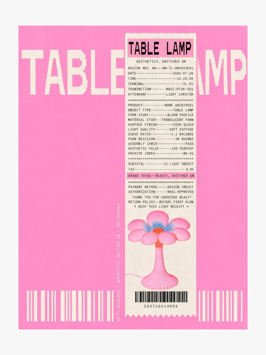 Thermal Receipt Table Lamp Poster