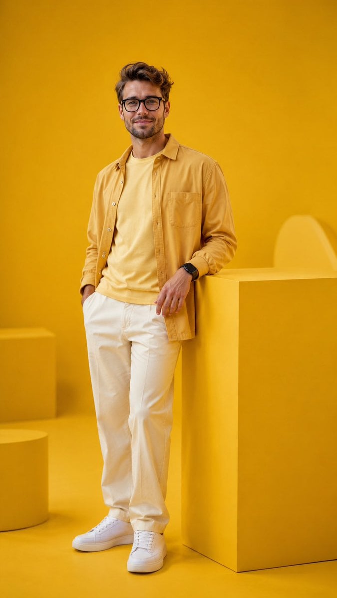 Monochromatic Yellow Editorial Fashion — AI image template example