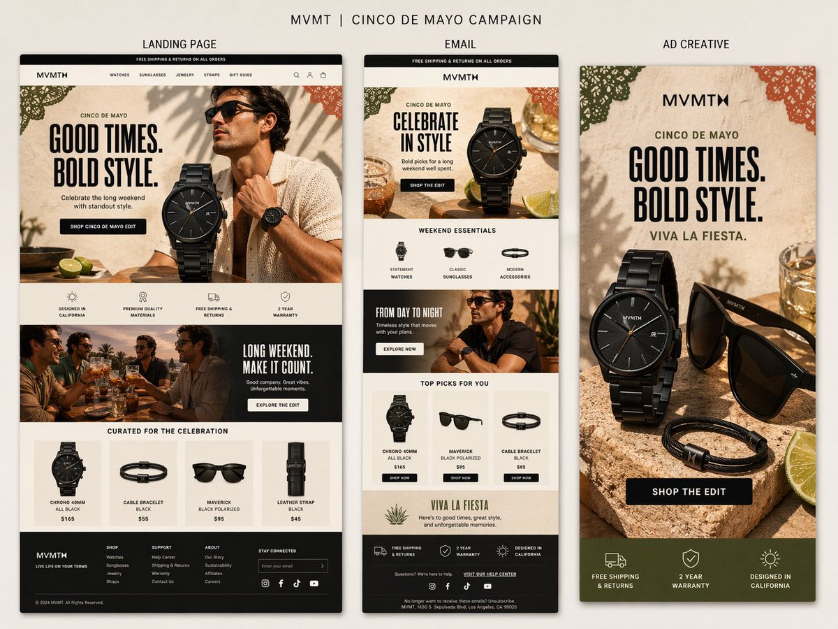 Premium presentation-style campaign board for MVMT s Cinco de Mayo