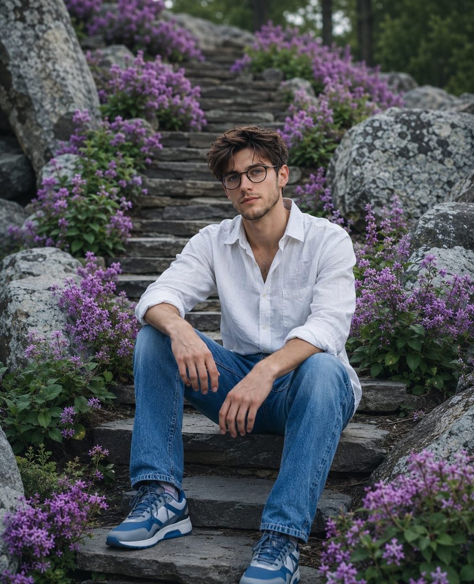Cinematic Mountain Garden Portrait