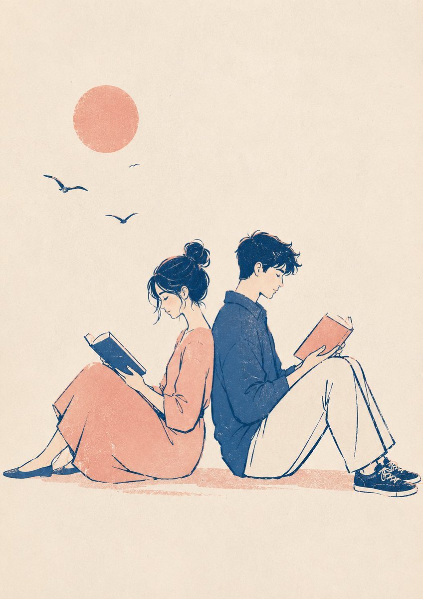 Printmaking Style Couple Illustration