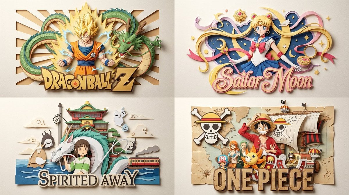 Paper Relief Anime Style — AI image template example