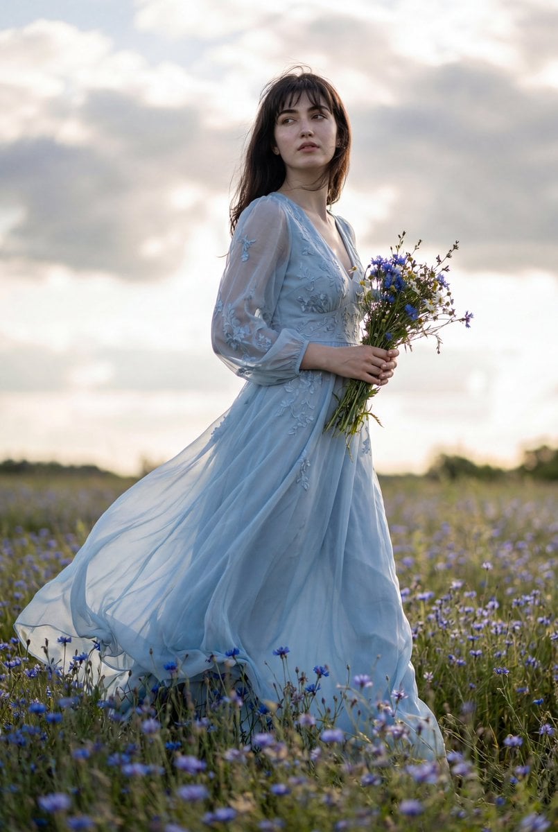 Flowing Gown Wildflower Meadow