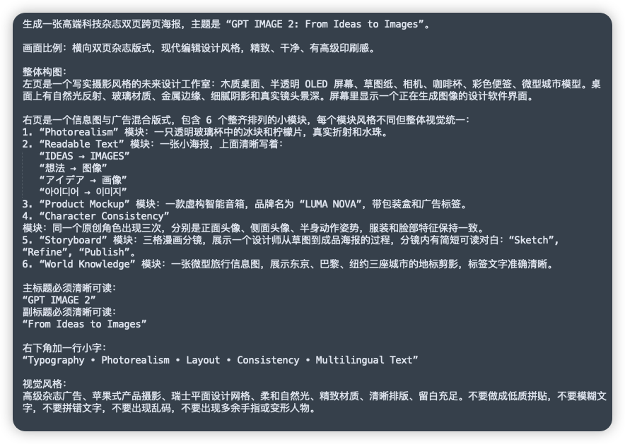 Chinese Prompt Sheet for GPT IMAGE 2