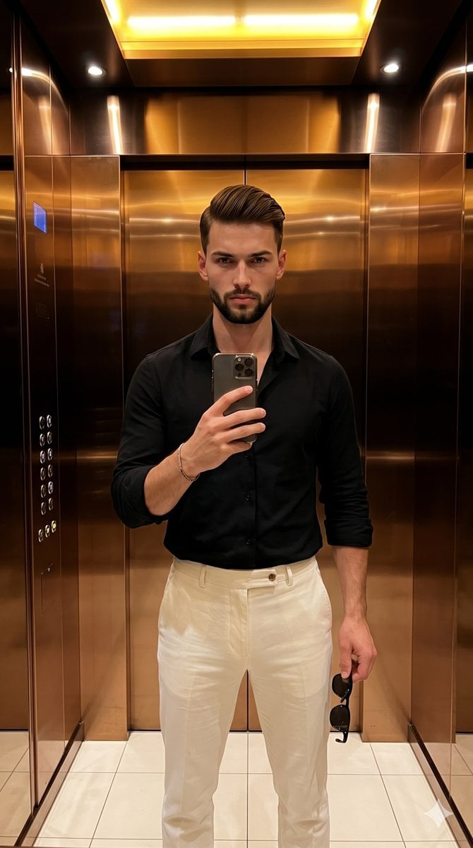 Urban Fashion Elevator Portrait