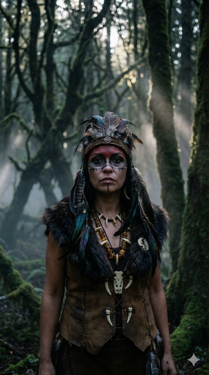 Hyper-Realistic Shaman Portrait Prompt