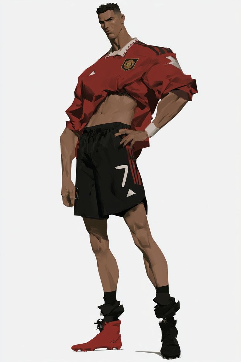 Stylized Footballer Concept Art — AI image template example