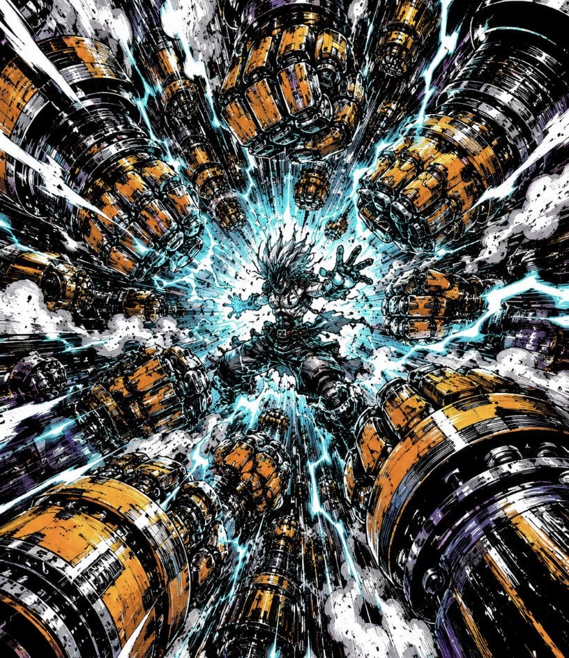 Dynamic Mecha Combat Manga Style