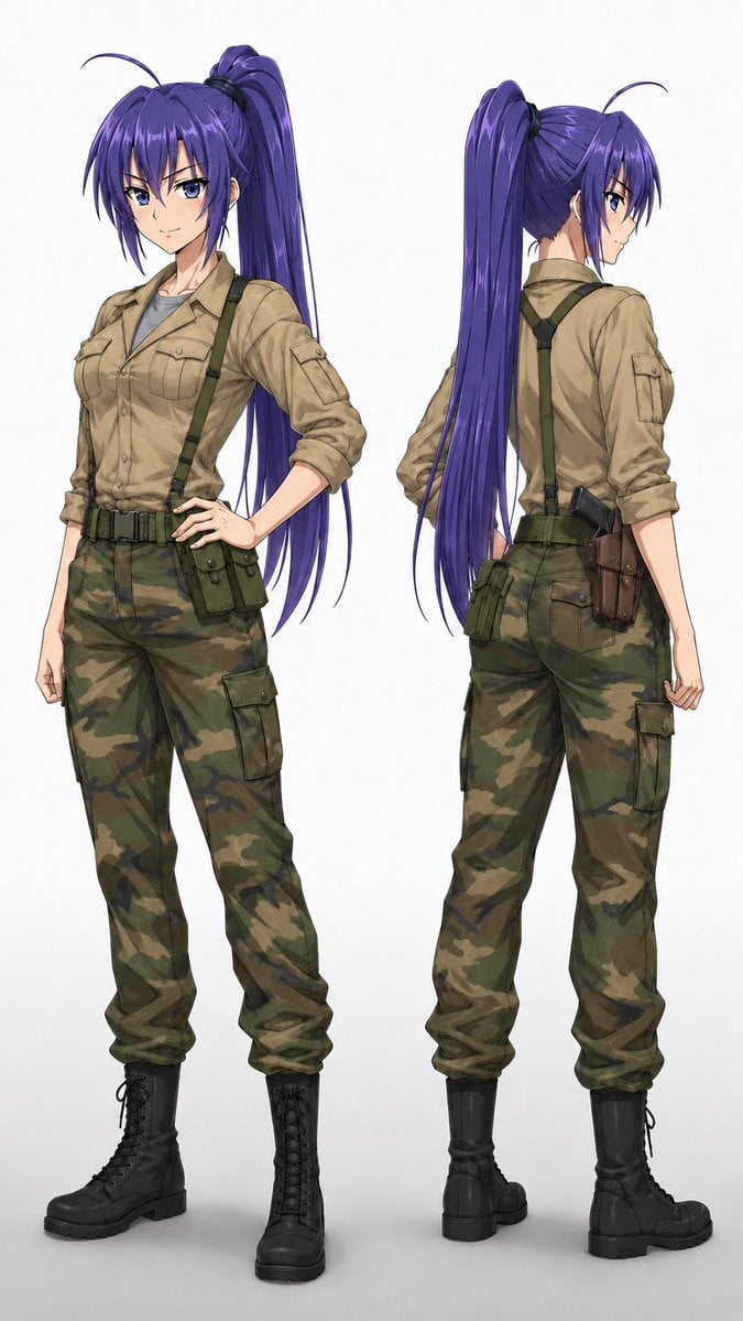 Anime Jungle Rifle Action Scene reference image 1