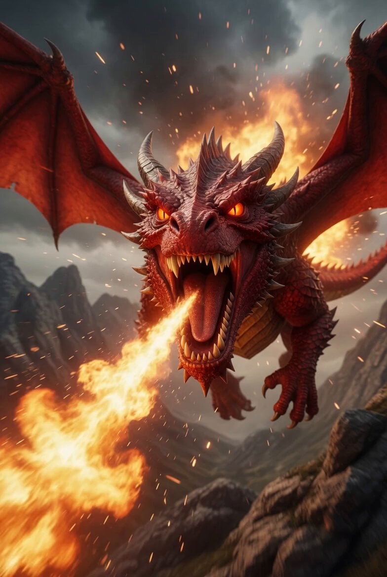 Animated Dragon Battle Sequence
