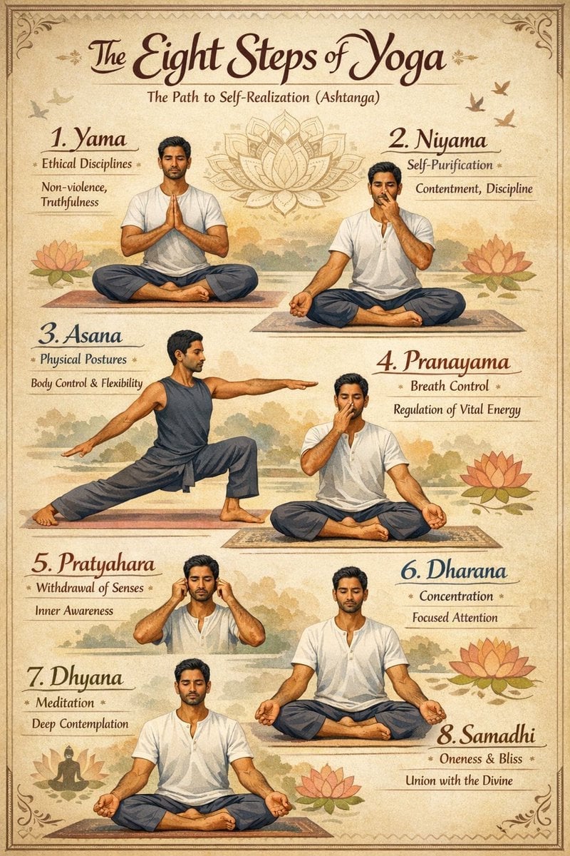 Vintage Yoga Infographic Poster — AI image template example
